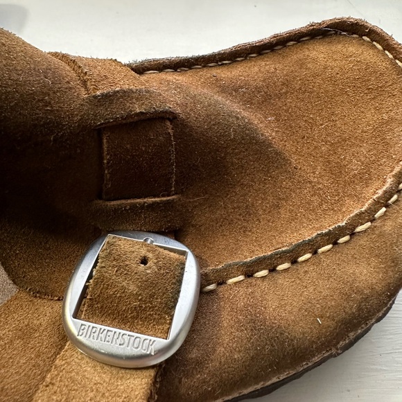 Birkenstock Buckley Brown Suede Slip-On Loafers with Buckle - Picture 13 of 15